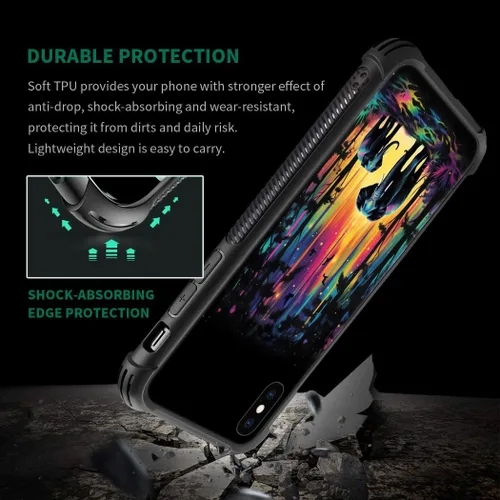 Vista 13 de Funda compatible con iPhone XR, diseño de elefantes africanos para niñas, diseño de patrón a prueba de golpes, antiarañazos, carcasa trasera