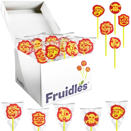 Vista 4 de Fruidles Pirates Tattoo Lollipop Suckers Candy, ideal para rellenos de bolsas de fiesta, envueltos individualmente (media libra)