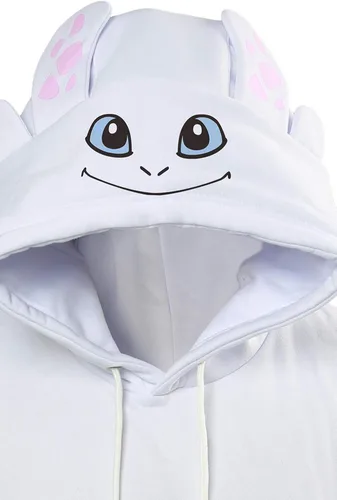 Vista 5 de Eusnady Toothless Hoodie for Kids Coat Fleece Night Fury Costume with Ears Animal Dragon Sweater for Teen Boys Girls Gift