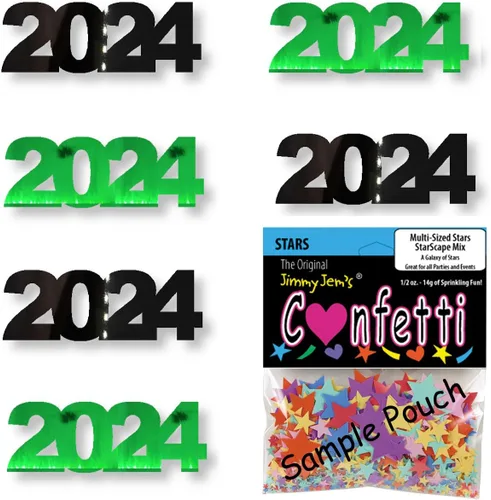 Vista 33 de Confetti Year 2024 Negro, Azul Royal Combo - 2 bolsas de media onza (1 oz)