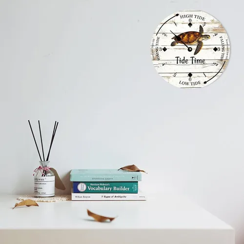 Vista 2 de Tide Clock for East Coast Coastal Tidal Wall Clocks Custom Sea Turtle