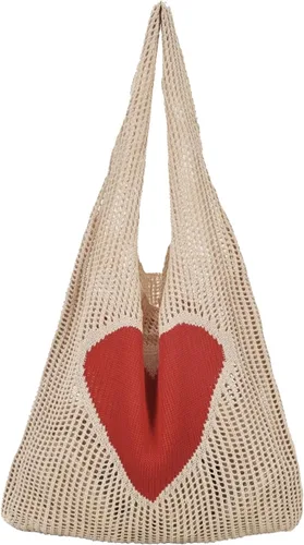 Vista 14 de ENBEI Bolsas bohemias, bolsa de punto de hombro, bolsa de mano Y2K estética, bolso de ganchillo lindo para mujeres, regalos hippie