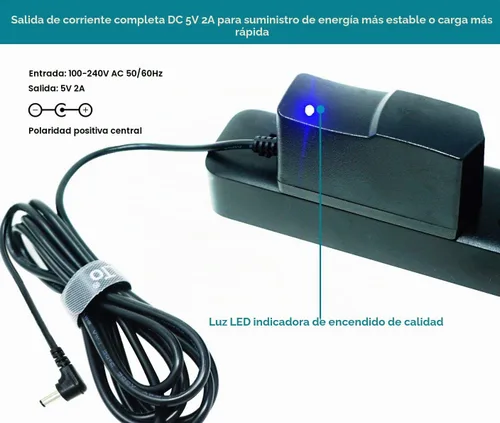 Vista 5 de 5V DC 2.0A adaptador de pared Fuente de alimentación de CA 5V DC 2A 0.138 in/0.053 in clase 2 transformador