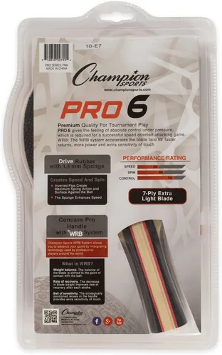 Vista 2 de Champion Sports PN6 Pala de Tenis de Mesa, Negro, 5-1/2 x 10 x 1/2