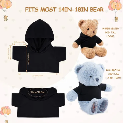 Vista 2 de 6 piezas de ropa de oso de peluche, camiseta de sublimación de oso de peluche, camisetas clásicas de oso de peluche, camisetas con capucha de 14 a