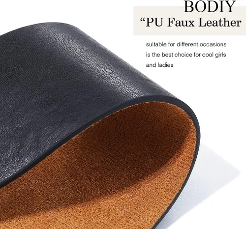 Vista 4 de BODIY Cinturones punk para mujer, de piel sintética, a la moda, cinturón de cadena para el cuerpo, accesorios para Halloween, cinturón ajustable