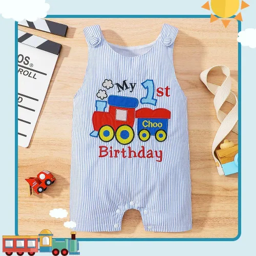 Vista 7 de XIFAMNIY Mameluco de algodón sin mangas de una sola pieza para bebé para el primer cumpleaños