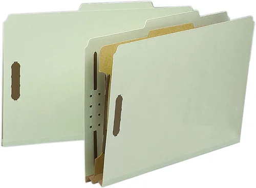 Vista 4 de Smead Carpeta de archivos de clasificación de cartón prensado 100% reciclado, 1 divisor, expansión de 2 pulgadas, tamaño legal, azul, 10 por caja
