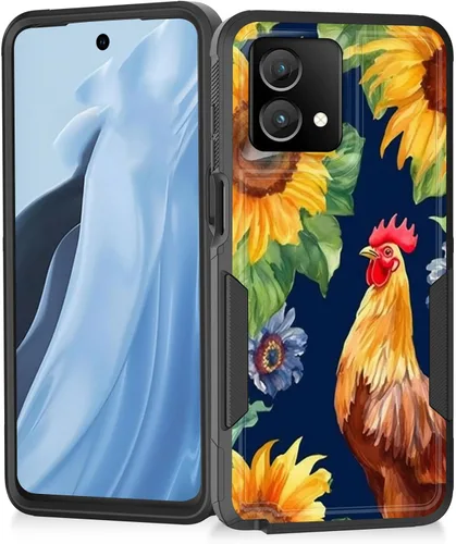 Vista 186 de Funda para Moto G Play 4G 2024, resistente de doble capa híbrida de policarbonato duro, goma suave, a prueba de golpes, funda protectora resistente