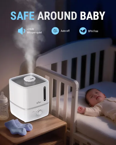 Vista 4 de Humidificadores Bear para Dormitorio, Humidificadores de Niebla Fría de 2.5L y Difusor de Aceites, Humidificadores Rápidos y Silenciosos para Toda
