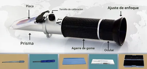 Vista 2 de Refractómetro de salinidad para acuario de agua de mar y pesca marina 0-100 PPT - Doble escala (1.0 a 1.070 SG.) - Compensación automática