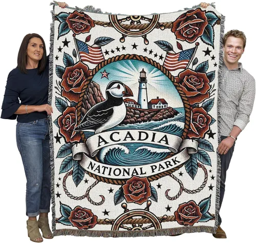Vista 33 de Pure Country Weavers Manta del Parque Nacional Acadia, manta de tapiz de algodón para regalo, fabricada en los Estados Unidos, 72 x 54 pulgadas