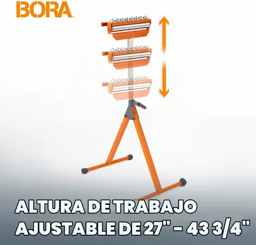 Vista 2 de BORA PM-5093 Soporte de rodillo para sierra de mesa - Soporte de rodamiento de bolas ajustable