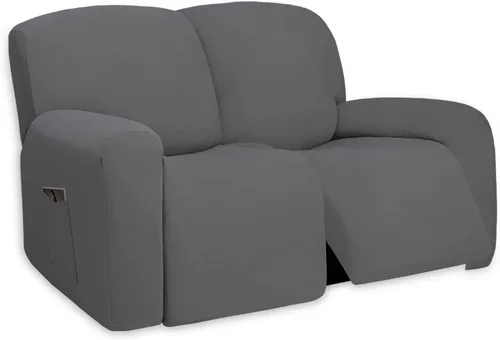 Vista 17 de PureFit Funda súper elástica para sofá reclinable con bolsillo, funda de sofá suave y antideslizante de elastano, lavable, protector de muebles