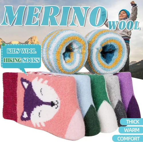 Vista 69 de Eocom 6 pares de calcetines de invierno cálidos de lana para niños y niñas