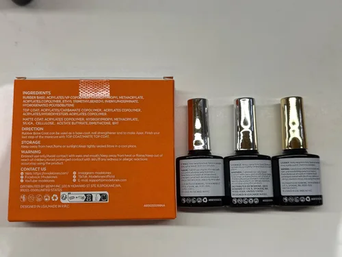 Vista 8 de modelones Juego de Base y Capa Superior para Esmalte de Uñas en Gel, 3 Piezas Base de Goma y Capa Superior de Gel Transparente Brillante y Mate a