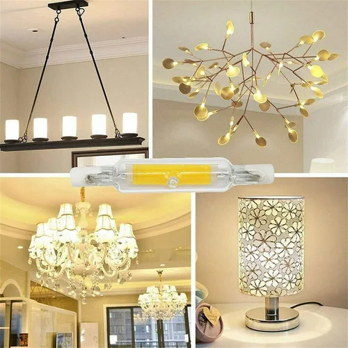 Vista 6 de Paquete de 2 luces COB LED R7S de 3.071 in 10 W equivalente a halógeno tipo J T3 120 V regulable luz blanca 6500 K de doble extremo R7S LED J78 Luz