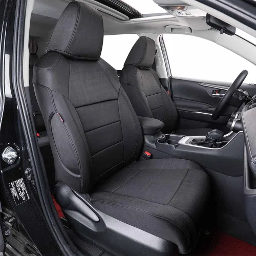 Vista 18 de EKR - Juego completo de fundas de asiento de cuero para automóvil de ajuste personalizado (color negro)