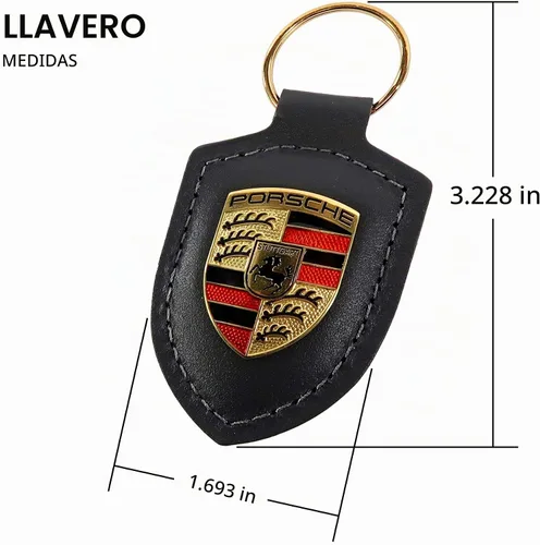 Vista 7 de Porsche Genuine Key Chain Ring Vehicle Keys Crest Keyfob Negro