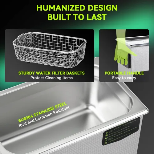 Vista 5 de Limpiador ultrasónico comercial de 3 litros, modo ECO, calentamiento, modo de desgasificación, excelente máquina de limpieza ultrasónica de ahorro