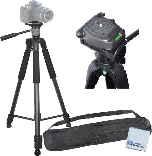 Vista 2 de Trípode para cámara de 50 pulgadas + funda de transporte resistente al agua + paño de microfibra Frenzy Deals