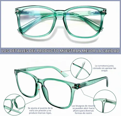 Vista 4 de Paquete de 3 gafas de lectura progresivas multifocales con bloqueo de luz azul para mujeres y hombres, gafas de computadora con bisagra de resorte 3