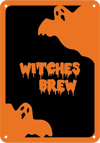 Vista 3 de Letrero de aluminio reflectante de Halloween "Witches Brew" 7" x 10" (HW-1364-RA)