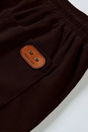 Vista 8 de JMIERR Pantalones de pana para hombre, cintura con cordón elástico, pantalones de deporte cónicos, pantalones cargo pantalones de senderismo