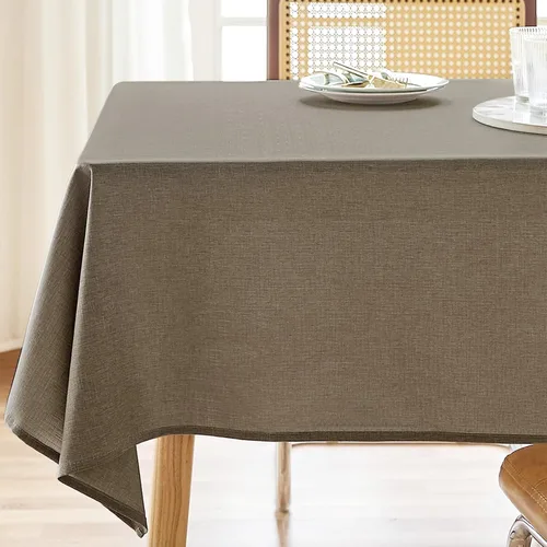 Vista 26 de AUSSPVOCT 2 manteles de lino texturizado para mesa rectangular, 52 x 70 pulgadas, mantel rectangular impermeable, lavable, tela para mesa