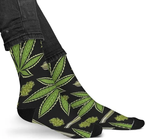 Vista 8 de Calcetines Kawaii Weed Leaf Calcetines de botas para hombre