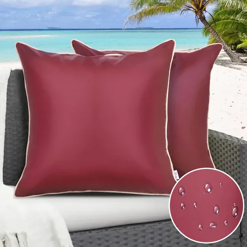 Vista 16 de Paquete de 2 fundas de almohada para exteriores de 12 x 20 pulgadas, resistente al agua, de piel de silicona, resistente a los rayos UV, resistente