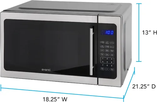 Vista 7 de Avanti MT150V3S Microondas, 1.5cf, ss, w/bk, cabina