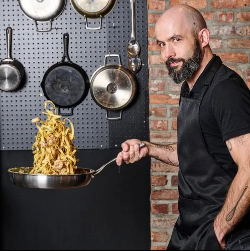 Vista 5 de Babish Sartén de 12 Pulgadas de Acero Inoxidable de Tres Capas con Tapa – Sartén Profesional para Sellar, Saltear y Cocinar con Calor Uniforme