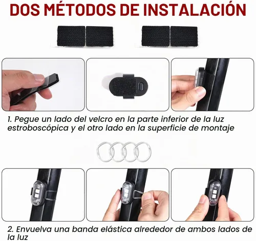 Vista 3 de Luces estroboscópicas inalámbricas con control remoto, motocicleta, coche, LED, 8 colores, anticolisión, carga USB, impermeables, luces de Paquete