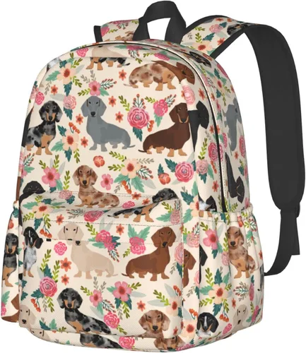 Vista 16 de Mochila de seta de 16 pulgadas Mochila de viaje ligera para portátil, Flor de gato, Classic