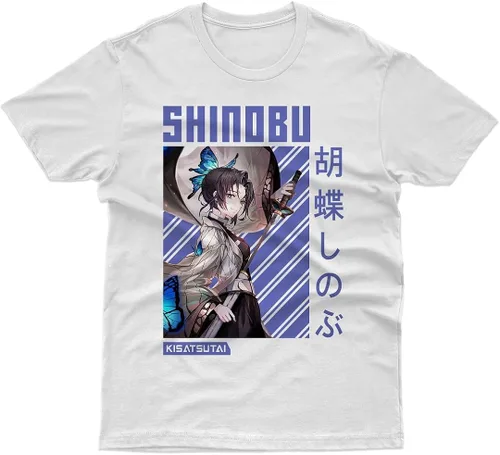 Vista 2 de Shinobu Kocho, camisa Demon Slayer Kimetsu no Yaiba, camiseta de manga corta Hashira, camiseta de anime, camisas de manga para hombre, mujer, niños
