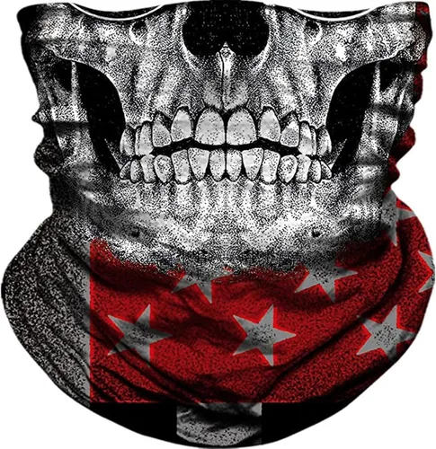 Vista 12 de Máscara facial con polaina para el cuello, bufandas, bandanas Gris (Grey Skull)
