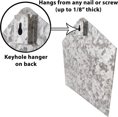 Vista 4 de Archivo de pared de metal galvanizado con forma de sobre para colgar – Decoración funcional de temática rústica para el hogar y la oficina, sostiene