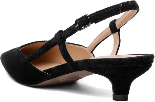 Vista 7 de ROSERWISH Zapatos de vestir de gamuza con punta cuadrada para mujer, para boda, fiesta, cómodos, gatitos, tacón bajo, zapatos de vestir de 1.5