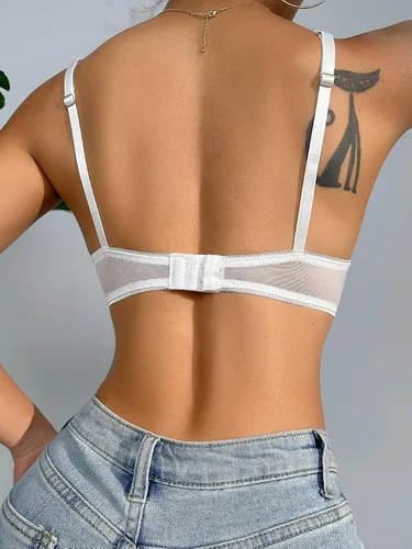 Vista 2 de SOLY HUX Bras for Women Lace Harness Cut Out Bralettes Wireless Bra Everyday Bralette