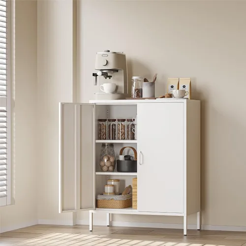 Vista 33 de COFaR Soporte de TV para televisores de hasta 75 pulgadas, consola multimedia de 40 pulgadas de largo con puertas de ventilación, centro de Negro