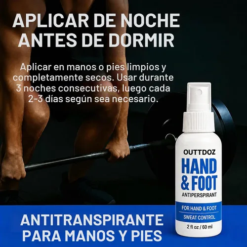Vista 6 de Spray antitranspirante DryGrip para manos y pies sudorosos, 15% cloruro