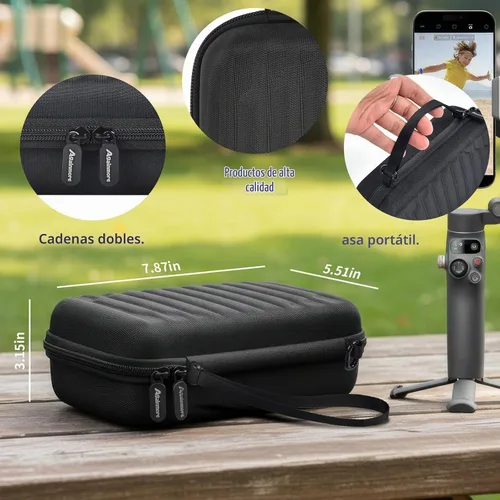 Vista 5 de Carcasa rígida de goma EVA para DJI Osmo Mobile 8/7P/7, color Negro