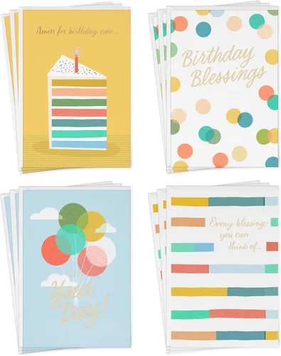 Vista 9 de Hallmark Surtido de tarjetas religiosas de Pascua, flores pintadas (16 tarjetas de Pascua vintage con sobres)