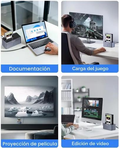 Vista 6 de dockteck USB 3.0 a SATA disco duro externo estación de acoplamiento