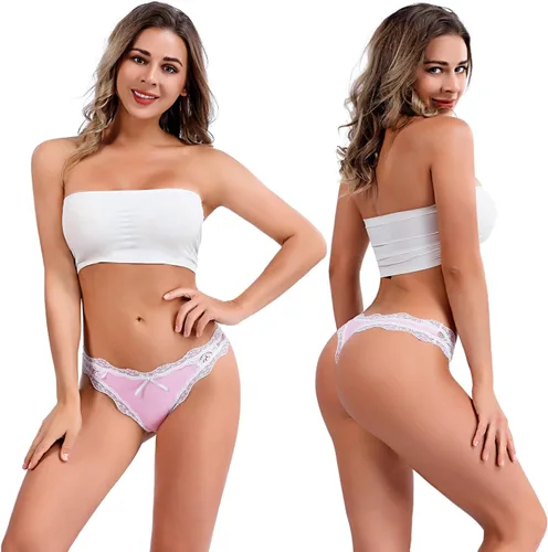 Vista 5 de KUKOME ropa interior corta suave con lazo para mujer