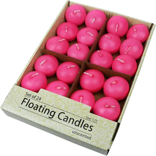 Vista 8 de Zest Candle Velas flotantes de 24 piezas, 1.75 pulgadas, rosa intenso