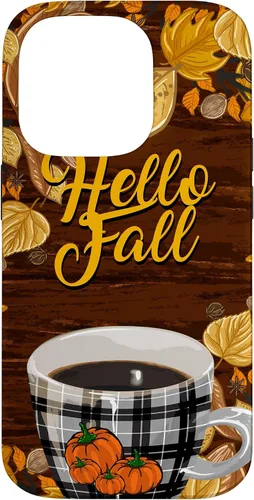 Vista 17 de Funda para iPhone 16 Hello Fall Leaves Coffee Cup Pumpkin Autumn Thanksgiving Case