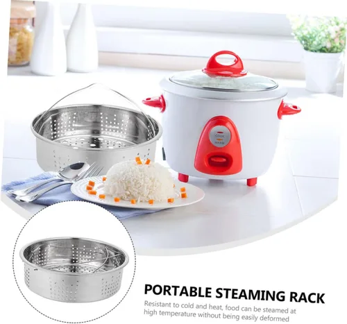 Vista 3 de BESTOYARD Vaporizador portátil para bolas de masa hervida, cesta de vapor, bandeja de vapor, inserto de mariscos, vaporizador tamal, olla de vapor