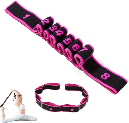 Vista 8 de Bandas de resistencia de fitness con asas, banda de resistencia de fitness para estiramiento y yoga
